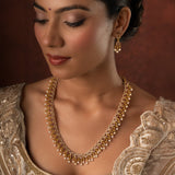 Gold Opulence Royal Rajwadi Ruby Pearl Necklace Set