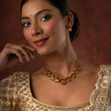 Gold Elegance Gajamukhi Necklace Set