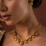 Gold Elegance Gajamukhi Necklace Set