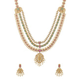 Gold Opulence Rajsi Kundan Temple Necklace Set