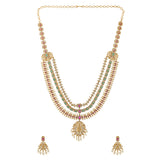Gold Opulence Rajsi Kundan Temple Necklace Set