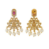 Gold Opulence Rajsi Kundan Temple Necklace Set