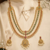 Gold Opulence Rajsi Kundan Temple Necklace Set