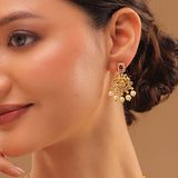 Gold Opulence Rajsi Kundan Temple Necklace Set