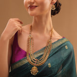 Gold Opulence Viraasat Temple Necklace Set