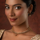 Gold Elegance Shringar Teardrop Necklace Set