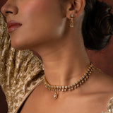 Gold Elegance Shringar Teardrop Necklace Set