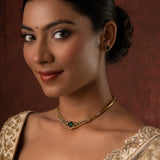 Gold Elegance Navaratna Glow Interchangeable Stone Necklace Set