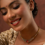 Gold Elegance Navaratna Glow Interchangeable Stone Necklace Set