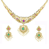 Gold Elegance Padmashree Temple Pearl Necklace Set