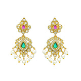 Gold Elegance Padmashree Temple Pearl Necklace Set