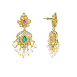 Gold Elegance Padmashree Temple Pearl Necklace Set