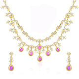 Gold Elegance Madhurima Ruby Drop Necklace Set