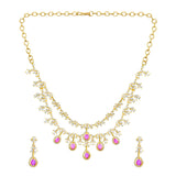 Gold Elegance Madhurima Ruby Drop Necklace Set