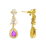 Gold Elegance Madhurima Ruby Drop Necklace Set