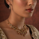 Gold Elegance Madhurima Ruby Drop Necklace Set