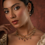 Gold Elegance Madhurima Ruby Drop Necklace Set
