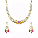 Gold Elegance Gajalakshmi Temple Cz Necklace Set