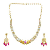 Gold Elegance Gajalakshmi Temple Cz Necklace Set