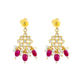 Gold Elegance Gajalakshmi Temple Cz Necklace Set