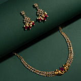 Gold Elegance Gajalakshmi Temple Cz Necklace Set