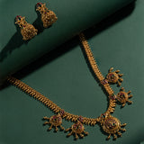 Gold Opulence Nandini Temple Jhumka Necklace Set