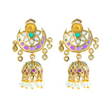 Gold Elegance Meenakshi Crescent Jhumka Earrings