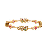 Gold Elegance Shahi Mayura Temple Bangles Set