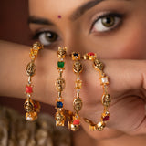 Gold Elegance Ruby Aura Bangle Set