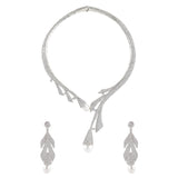 Sparkling Elegance Aaina Pearl-Twirl Hasli Necklace Set
