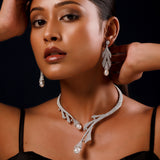 Sparkling Elegance Aaina Pearl-Twirl Hasli Necklace Set