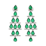 Sparkling Elegance Adaa Emerald Raindrop Hasli Necklace Set