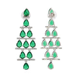 Sparkling Elegance Adaa Emerald Raindrop Hasli Necklace Set