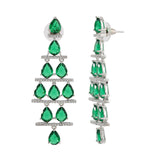 Sparkling Elegance Adaa Emerald Cascade Diva Earrings