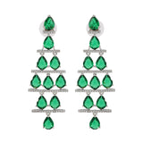 Sparkling Elegance Adaa Emerald Cascade Diva Earrings