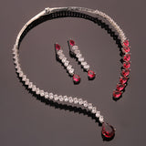 Sparkling Elegance Dilbar Ruby Starfall Glam Hasli Necklace Set