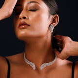 Sparkling Elegance Noor-E-Lamhe Diamond Hasli Necklace Set