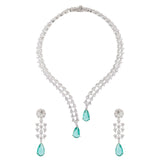 Sparkling Elegance Rang De Sitara Emerald Diamond Necklace Set