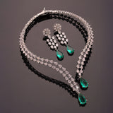 Sparkling Elegance Rang De Sitara Emerald Diamond Necklace Set
