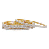Gold Elegance Shagun Sparkle Cz Bangles Set