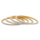 Gold Elegance Shagun Sparkle Cz Bangles Set