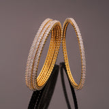 Gold Elegance Shagun Sparkle Cz Bangles Set