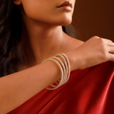 Gold Elegance Shagun Sparkle Cz Bangles Set