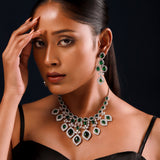 Sparkling Elegance Haseena-E-Emerald Royal Bollywood Necklace Set