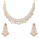 Gold Elegance Aurora Grace American Diamond Cz Necklace Set