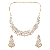 Gold Elegance Aurora Grace American Diamond Cz Necklace Set