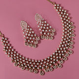 Gold Elegance Aurora Grace American Diamond Cz Necklace Set