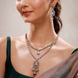 Sparkling Elegance Regal Cascade CZ Necklace Set