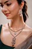 Sparkling Elegance Regal Cascade CZ Necklace Set