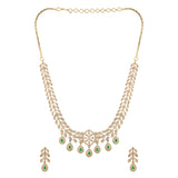 Sparkling Elegance Emerald Vine Drop Necklace Set